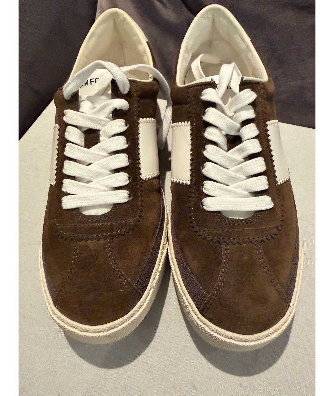 TOM FORD Хаки замшевые кеды, фото 4