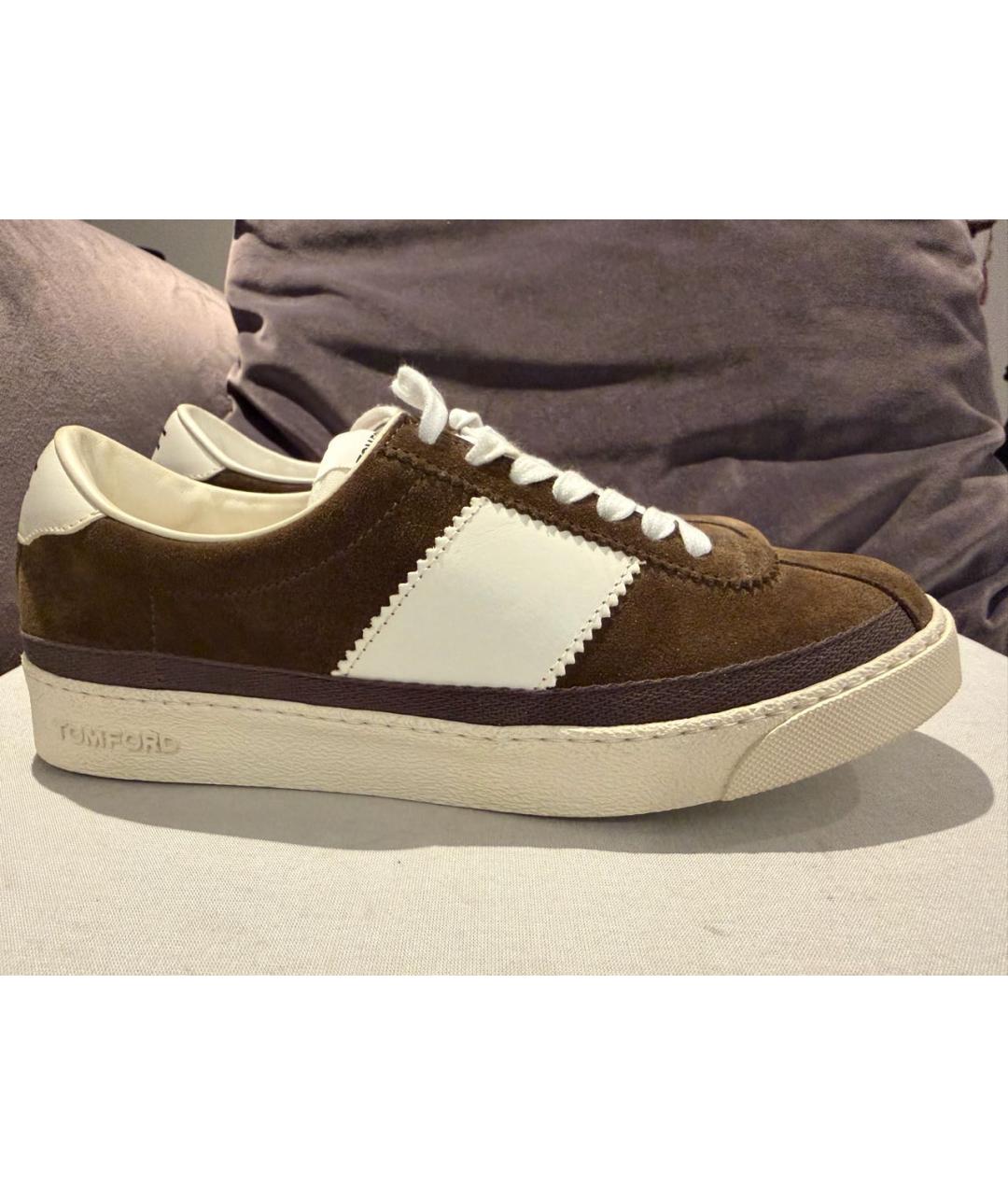 TOM FORD Хаки замшевые кеды, фото 6