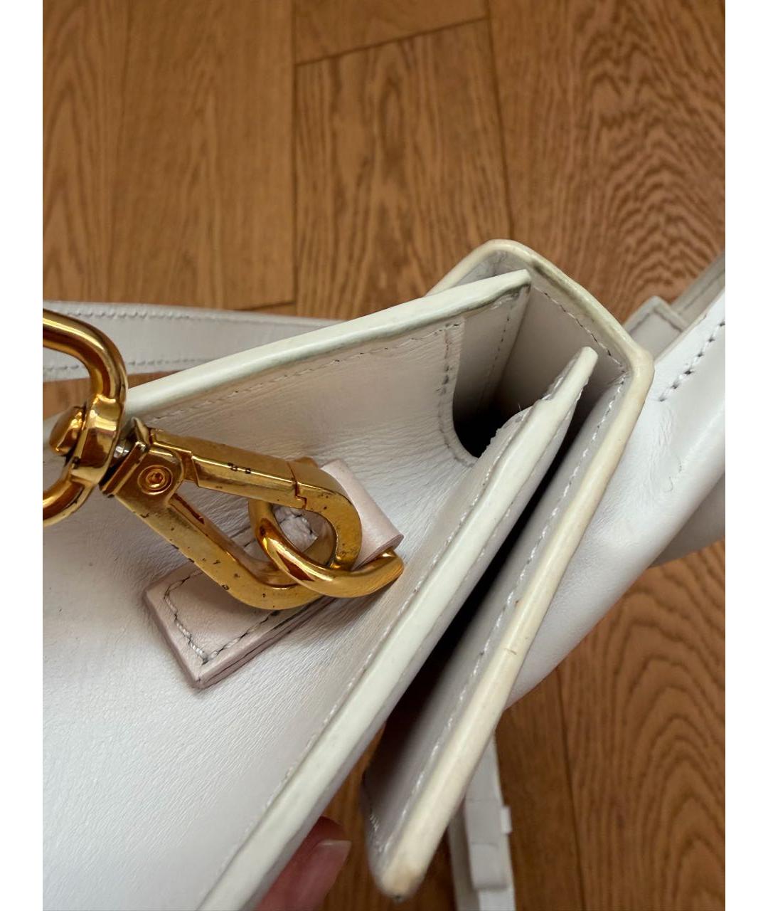 JACQUEMUS Белая кожаная сумка через плечо, фото 8