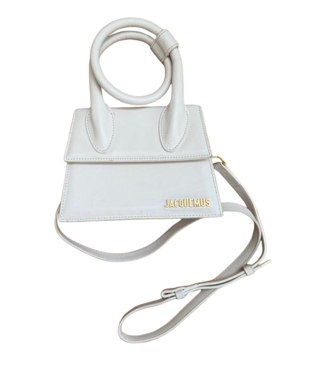 JACQUEMUS Белая кожаная сумка через плечо, фото 1