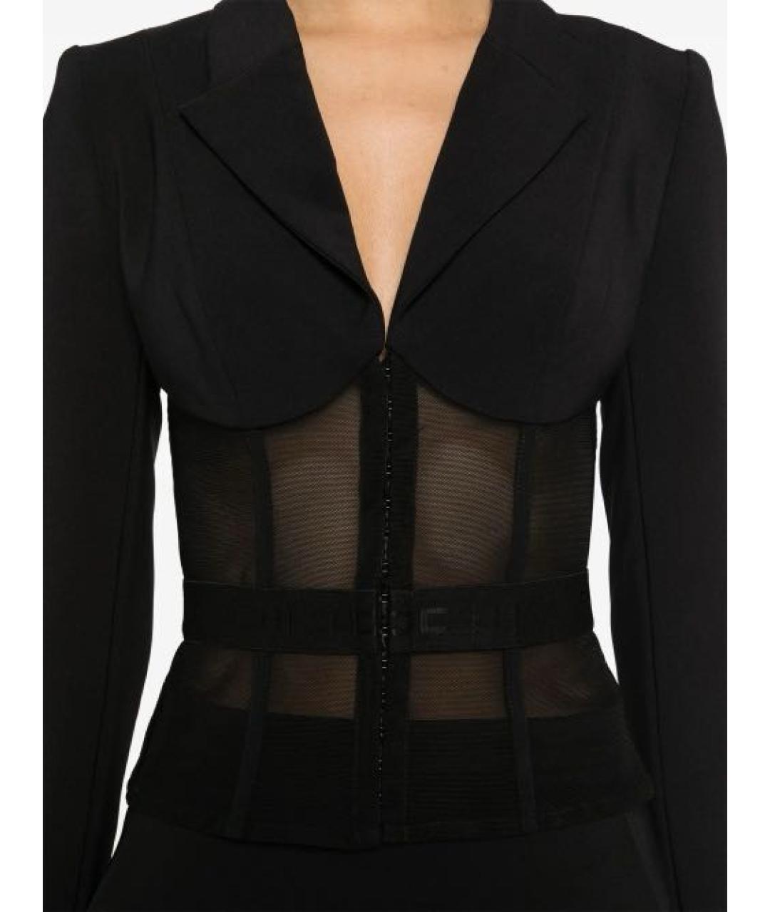 ELISABETTA FRANCHI Черный полиэстеровый жакет/пиджак, фото 3