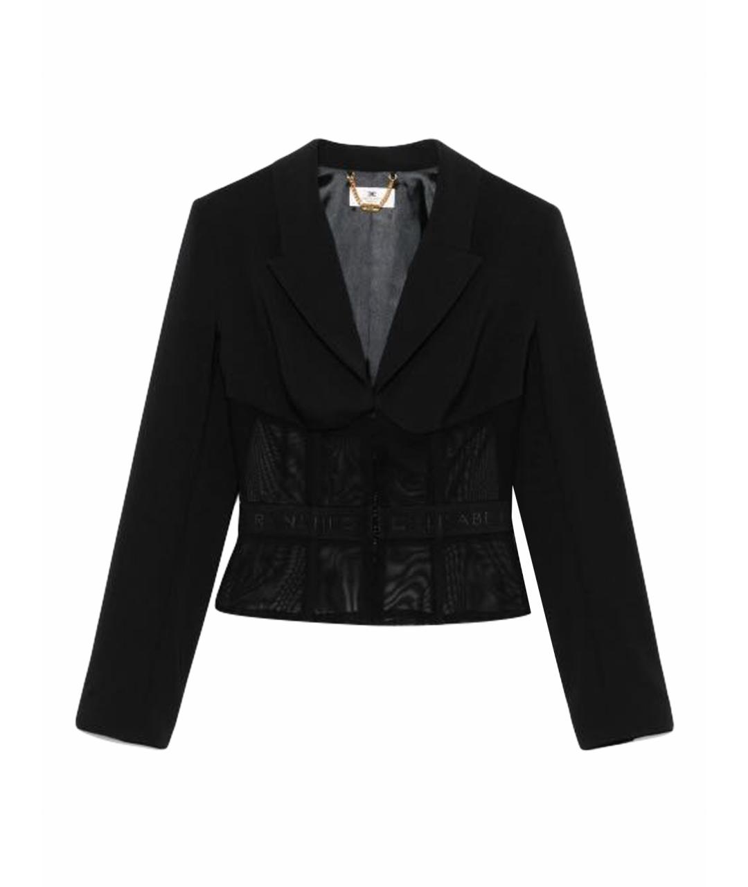 ELISABETTA FRANCHI Черный полиэстеровый жакет/пиджак, фото 1