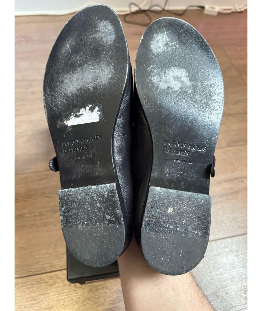 Enfants Riches Déprimés Черные кожаные балетки, фото 7