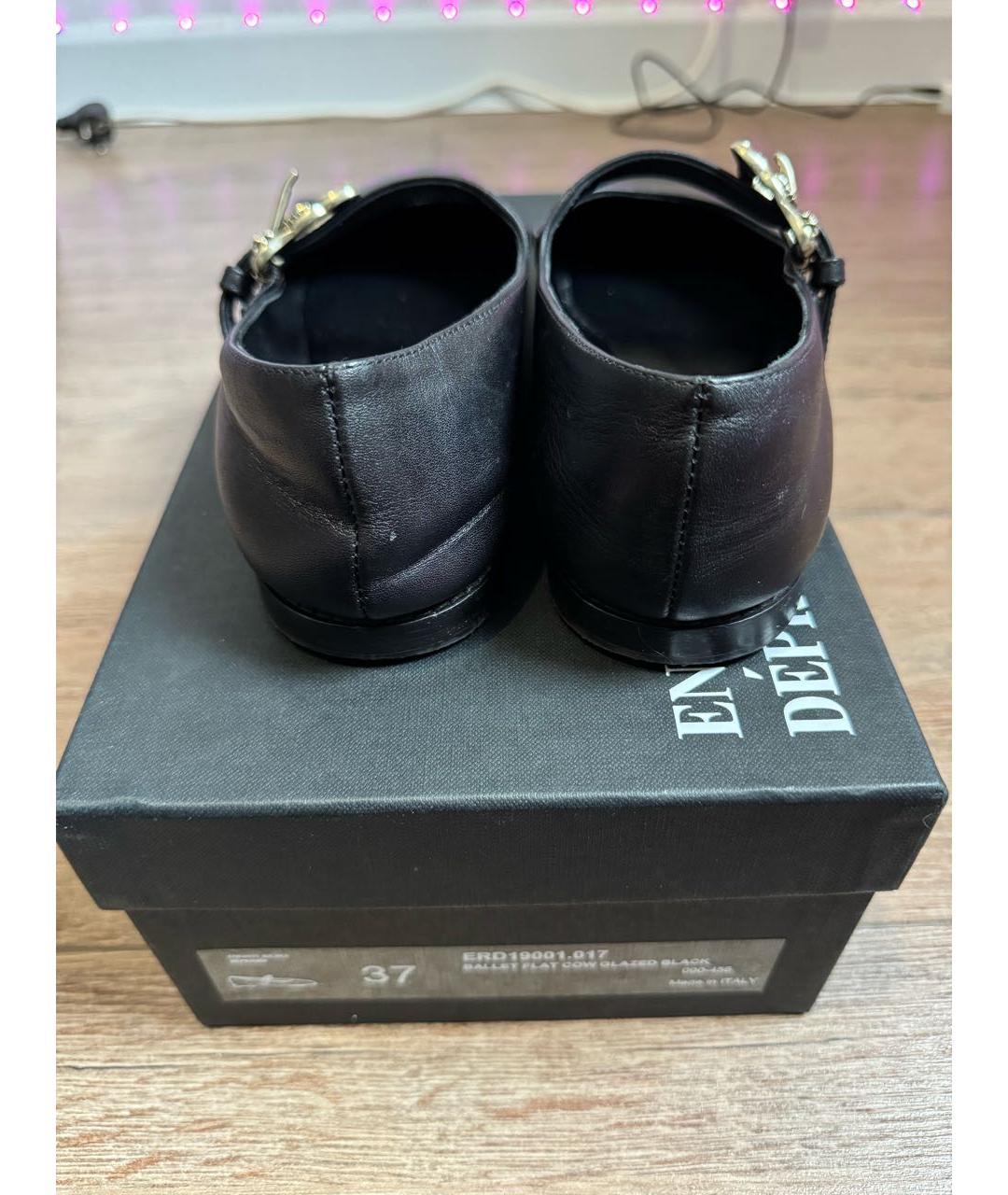 Enfants Riches Déprimés Черные кожаные балетки, фото 3