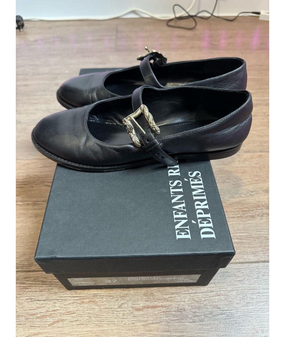 Enfants Riches Déprimés Черные кожаные балетки, фото 8