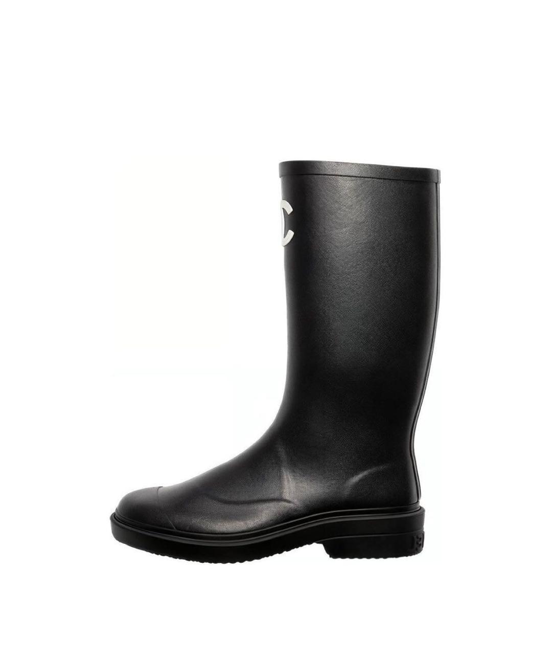 CHANEL Черные сапоги, фото 4