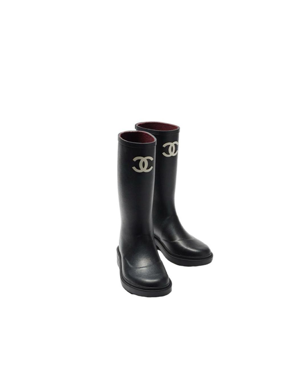 CHANEL Черные сапоги, фото 1