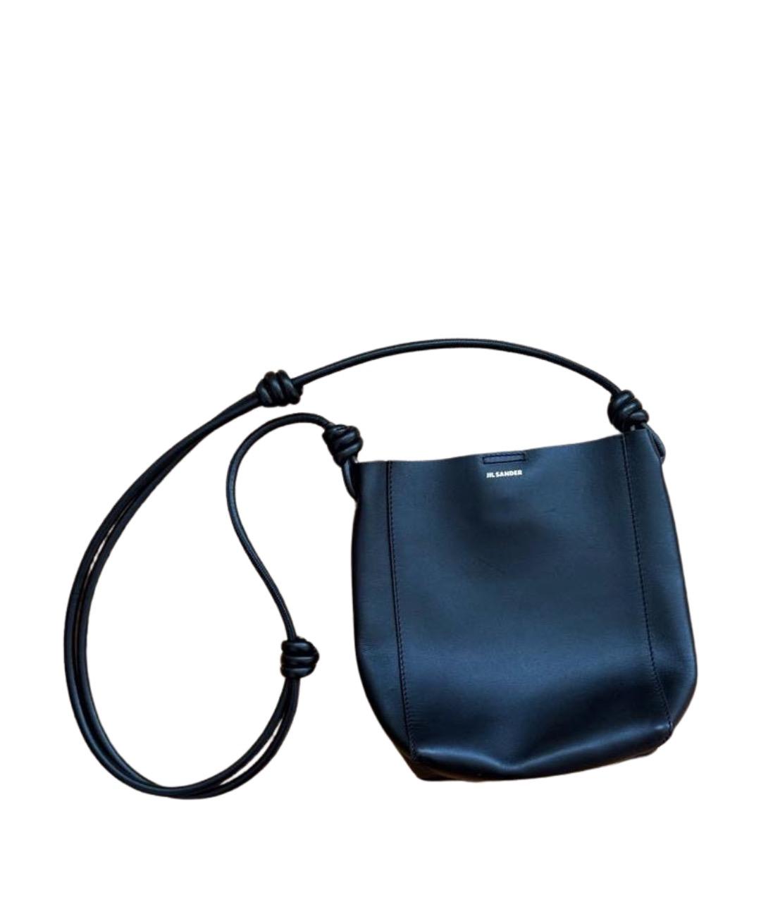 JIL SANDER Черная кожаная сумка через плечо, фото 1