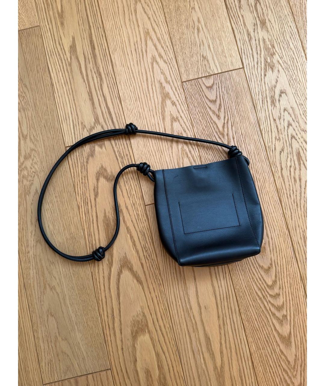 JIL SANDER Черная кожаная сумка через плечо, фото 4