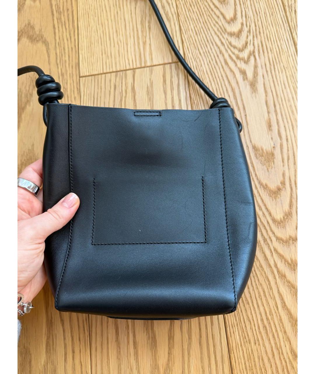 JIL SANDER Черная кожаная сумка через плечо, фото 7