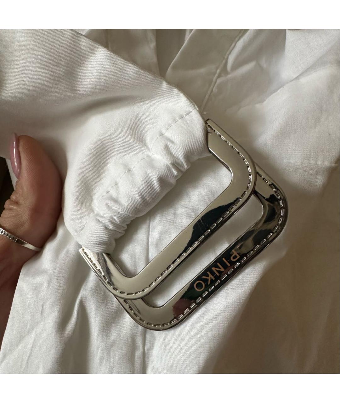 PINKO Белый хлопко-эластановый комбинезон, фото 3