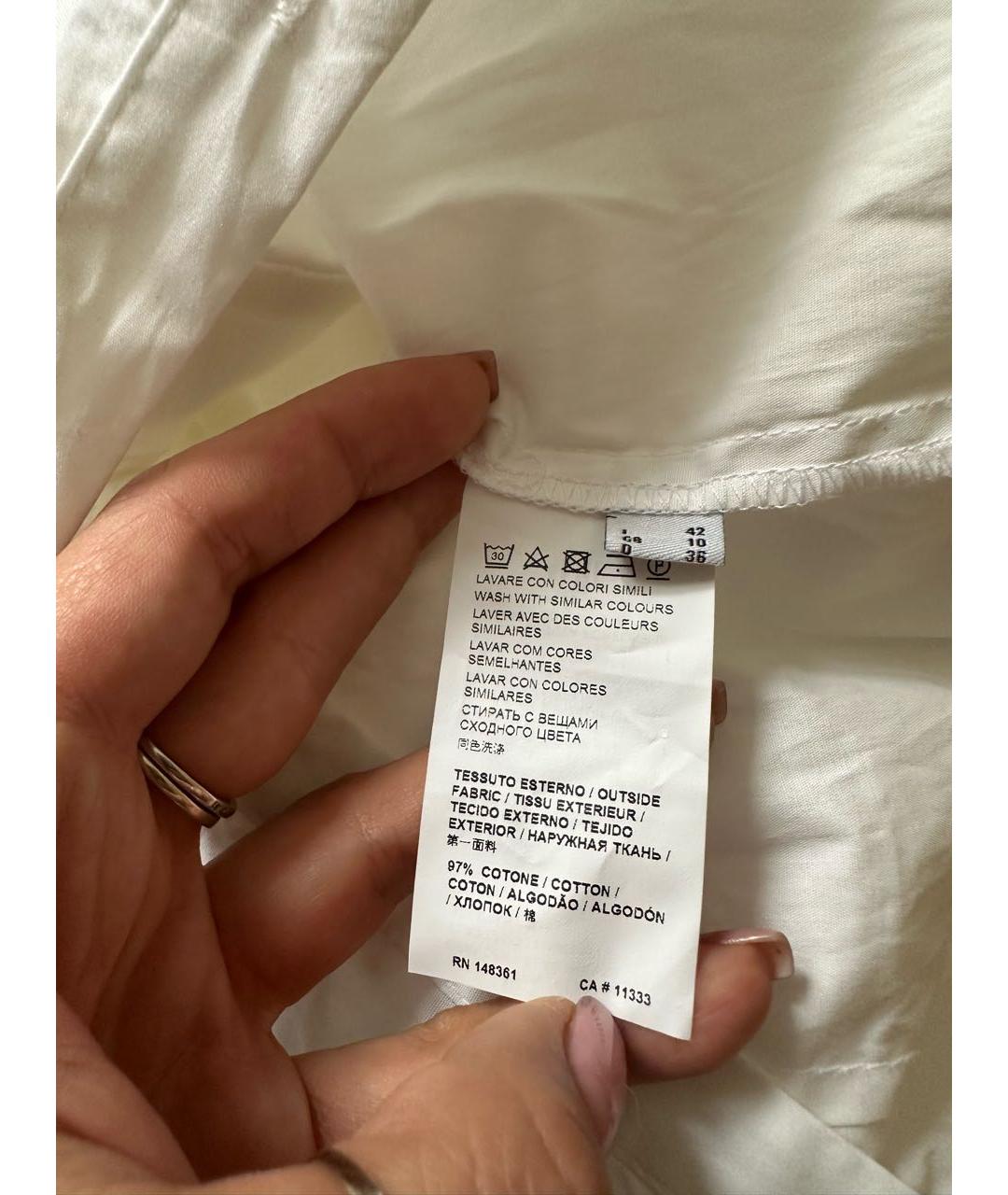 PINKO Белый хлопко-эластановый комбинезон, фото 5