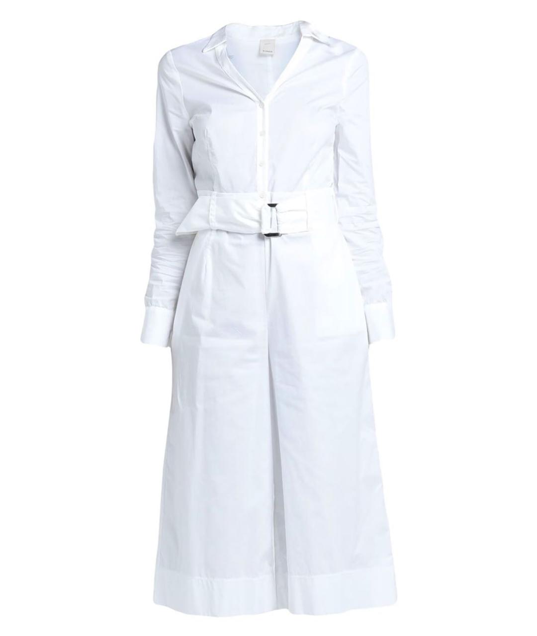 PINKO Белый хлопко-эластановый комбинезон, фото 1