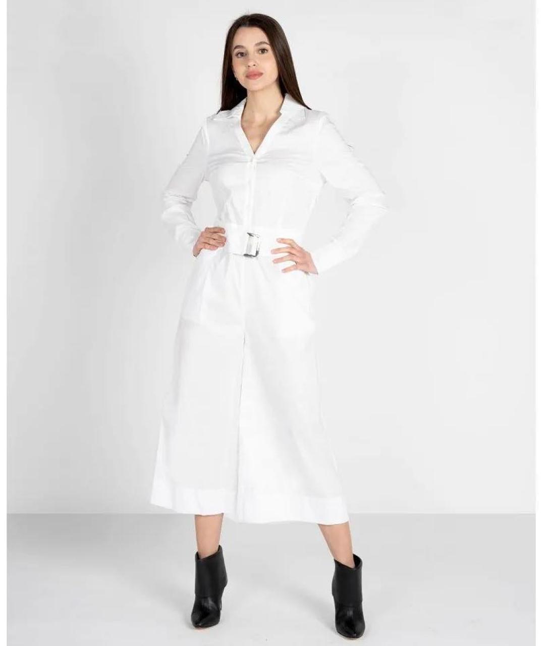 PINKO Белый хлопко-эластановый комбинезон, фото 2