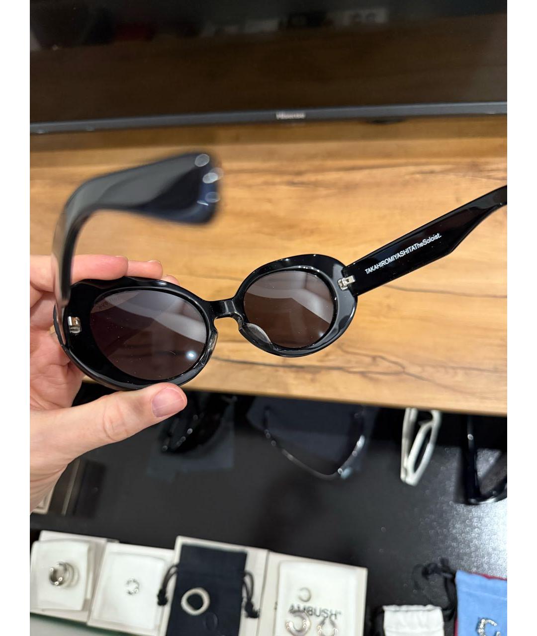 TAKAHIROMIYASHITA THE SOLOIST Черные пластиковые солнцезащитные очки, фото 6