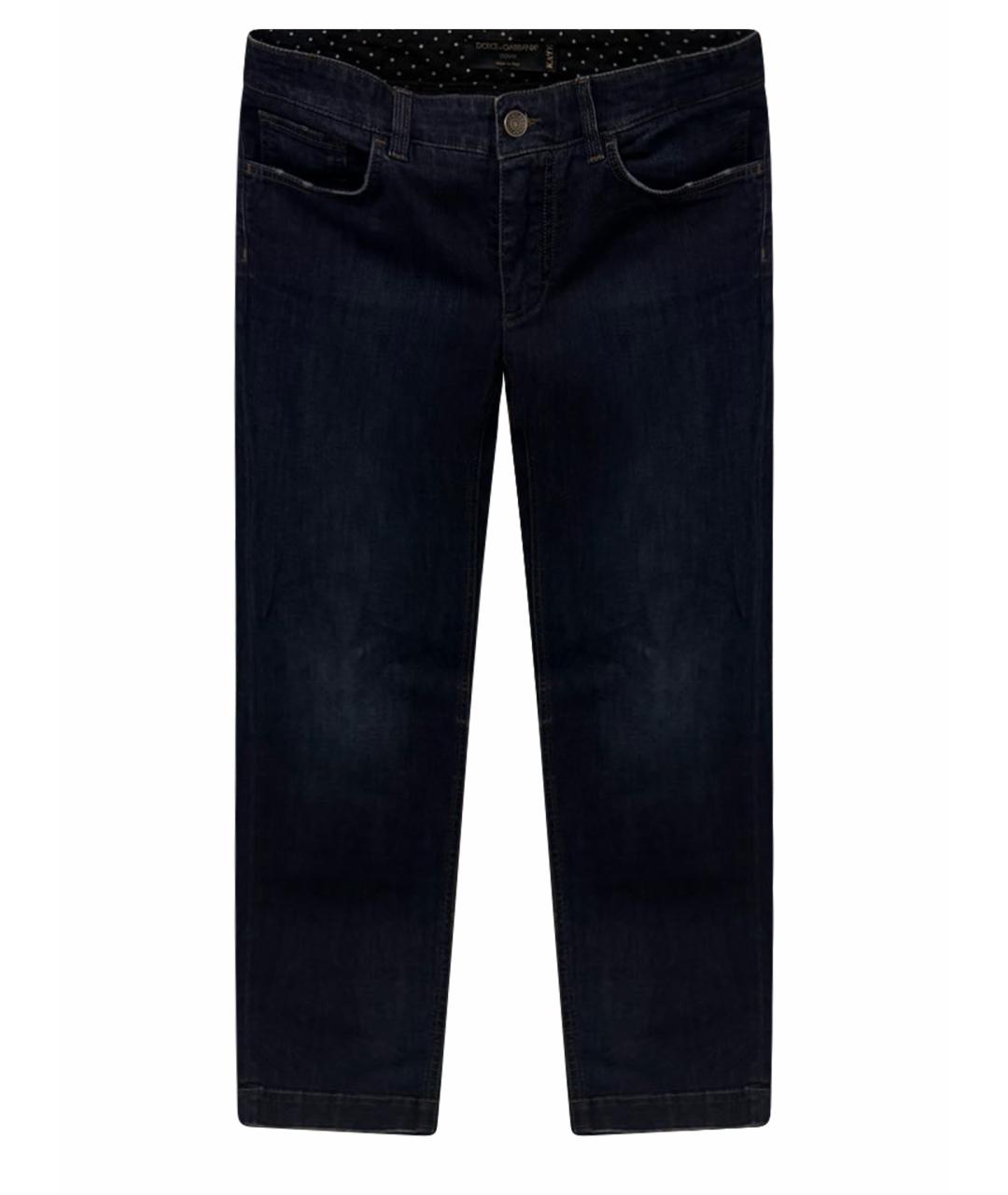 DOLCE&GABBANA Темно-синие хлопко-эластановые джинсы слим, фото 1