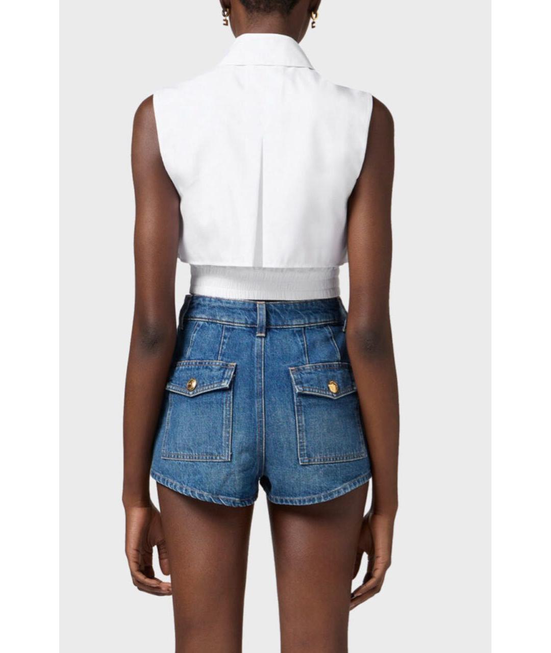 ELISABETTA FRANCHI Белая хлопковая рубашка, фото 5