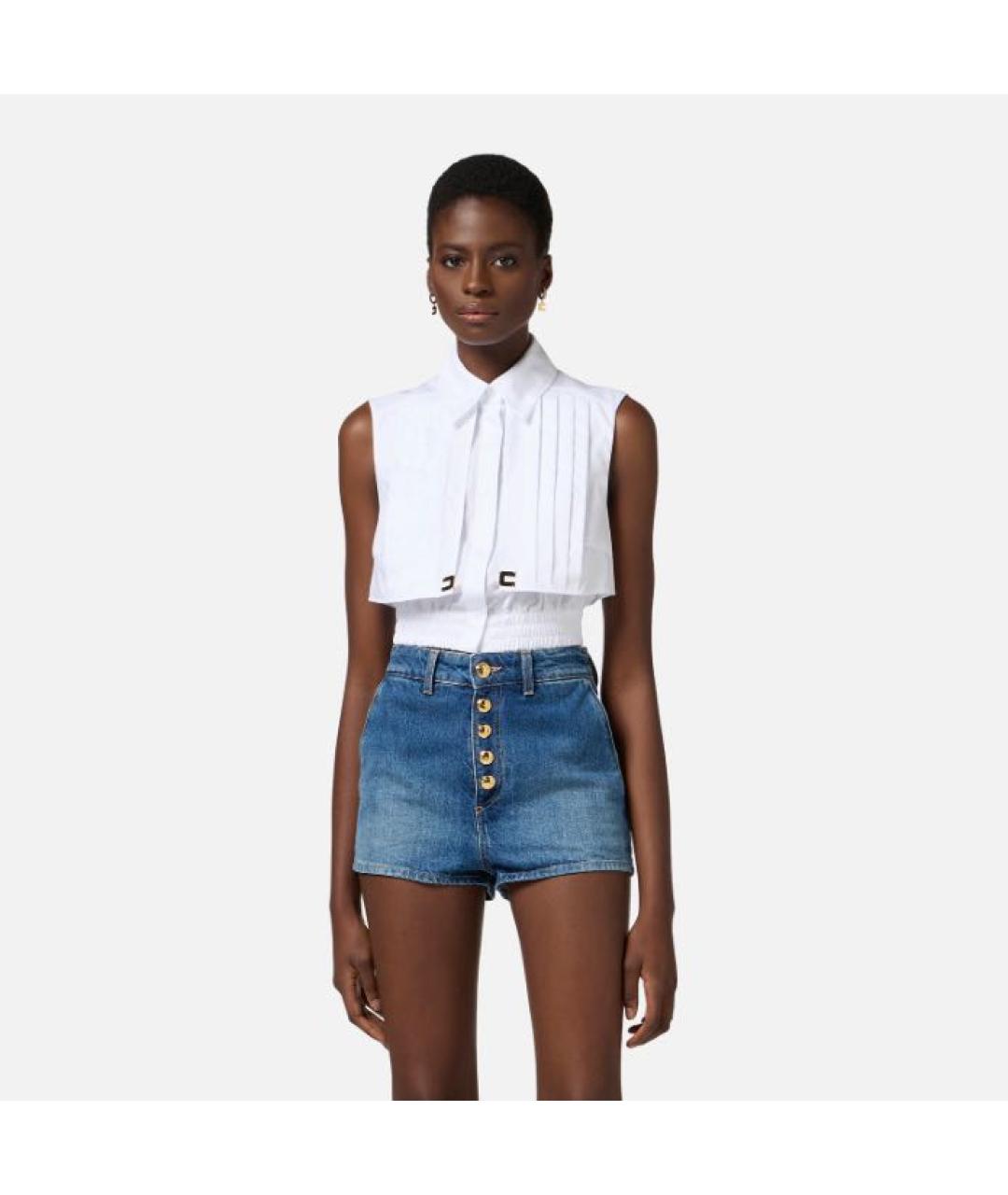 ELISABETTA FRANCHI Белая хлопковая рубашка, фото 2