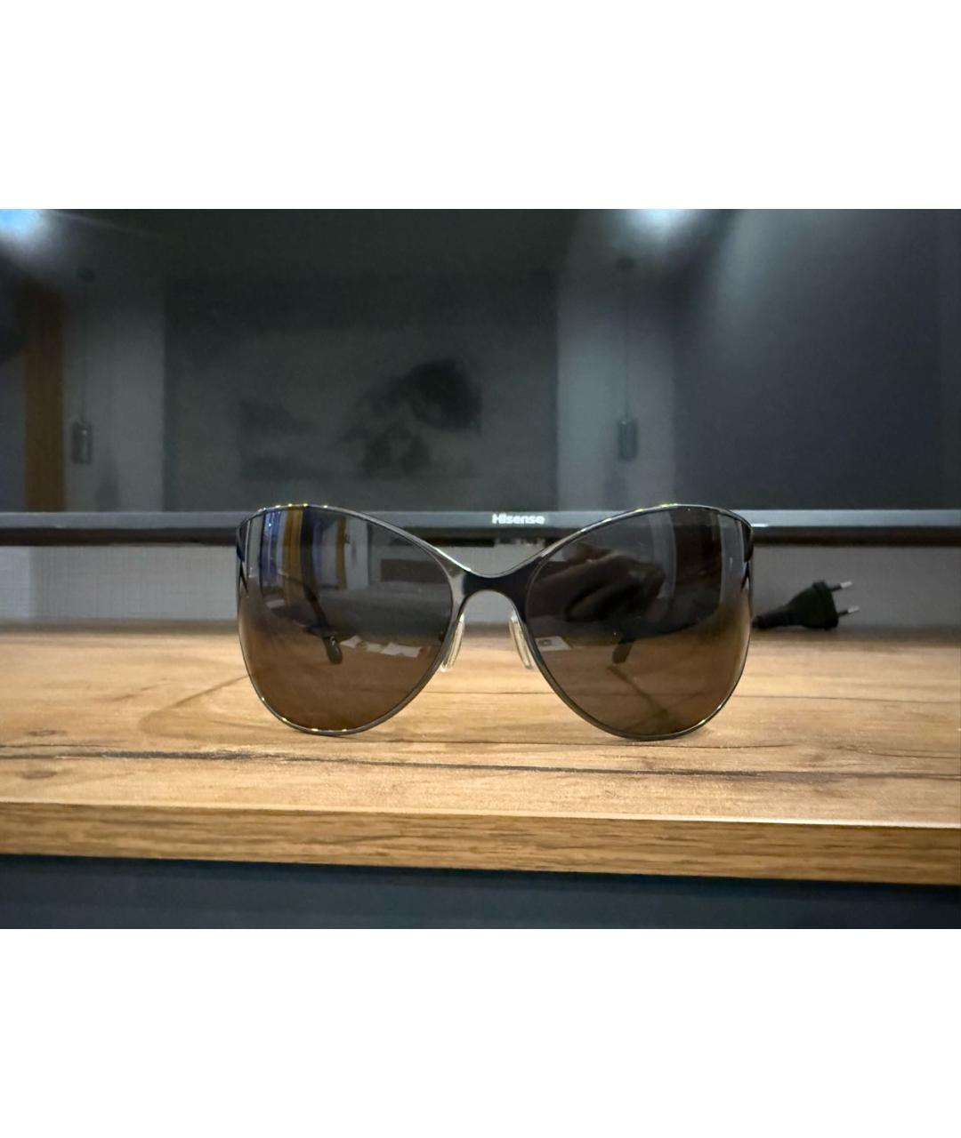 BALENCIAGA Черные металлические солнцезащитные очки, фото 4