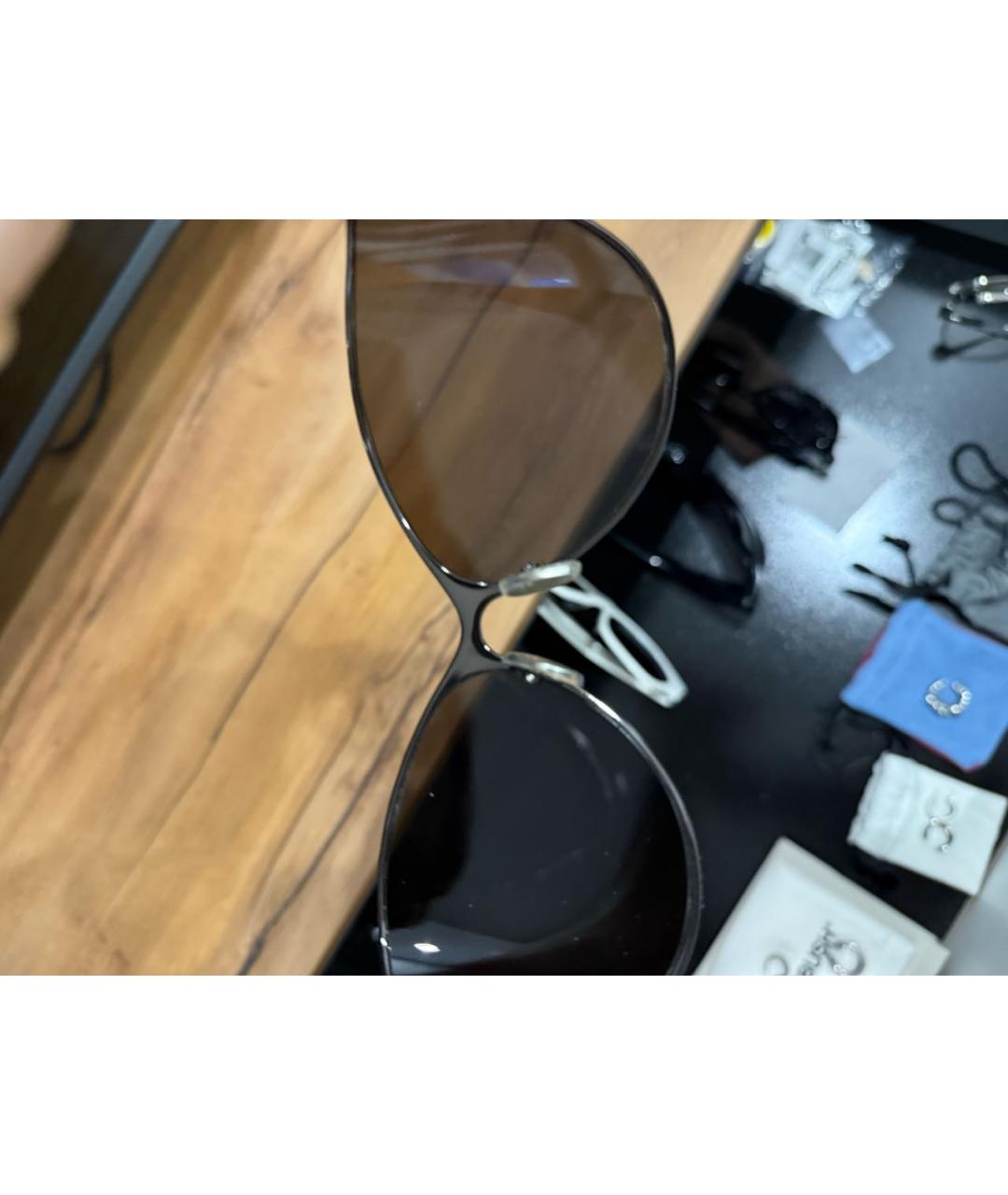 BALENCIAGA Черные металлические солнцезащитные очки, фото 3