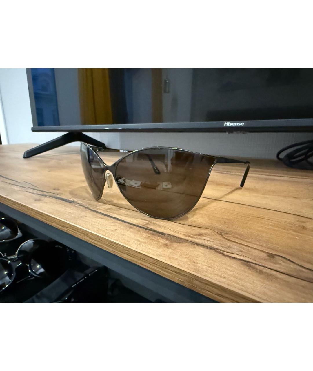 BALENCIAGA Черные металлические солнцезащитные очки, фото 2