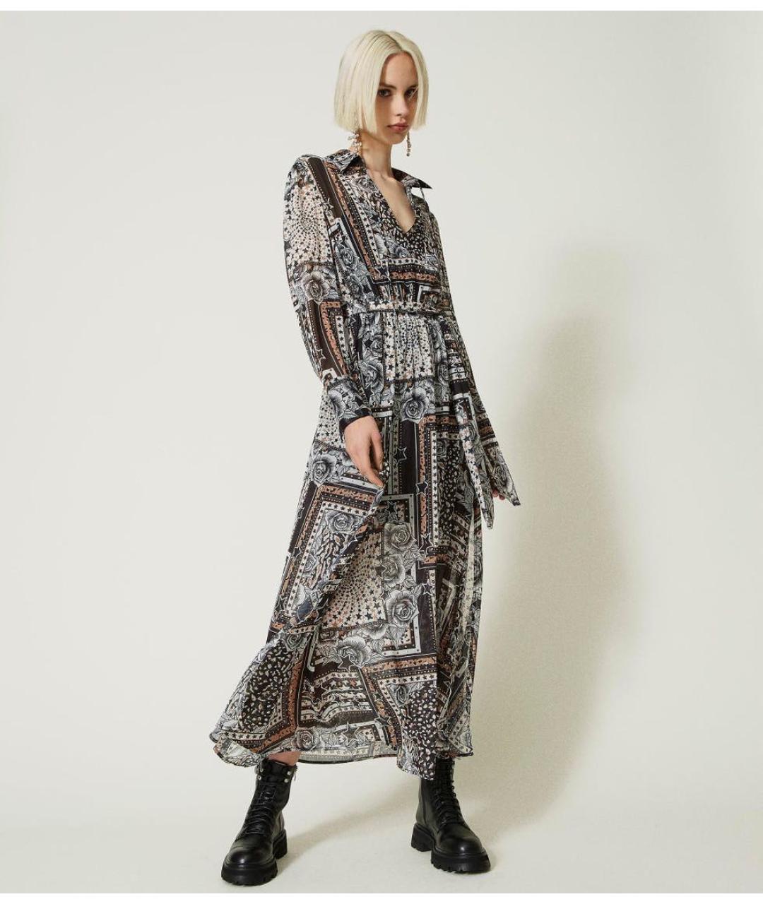 TWIN-SET Мульти полиэстеровое повседневное платье, фото 3