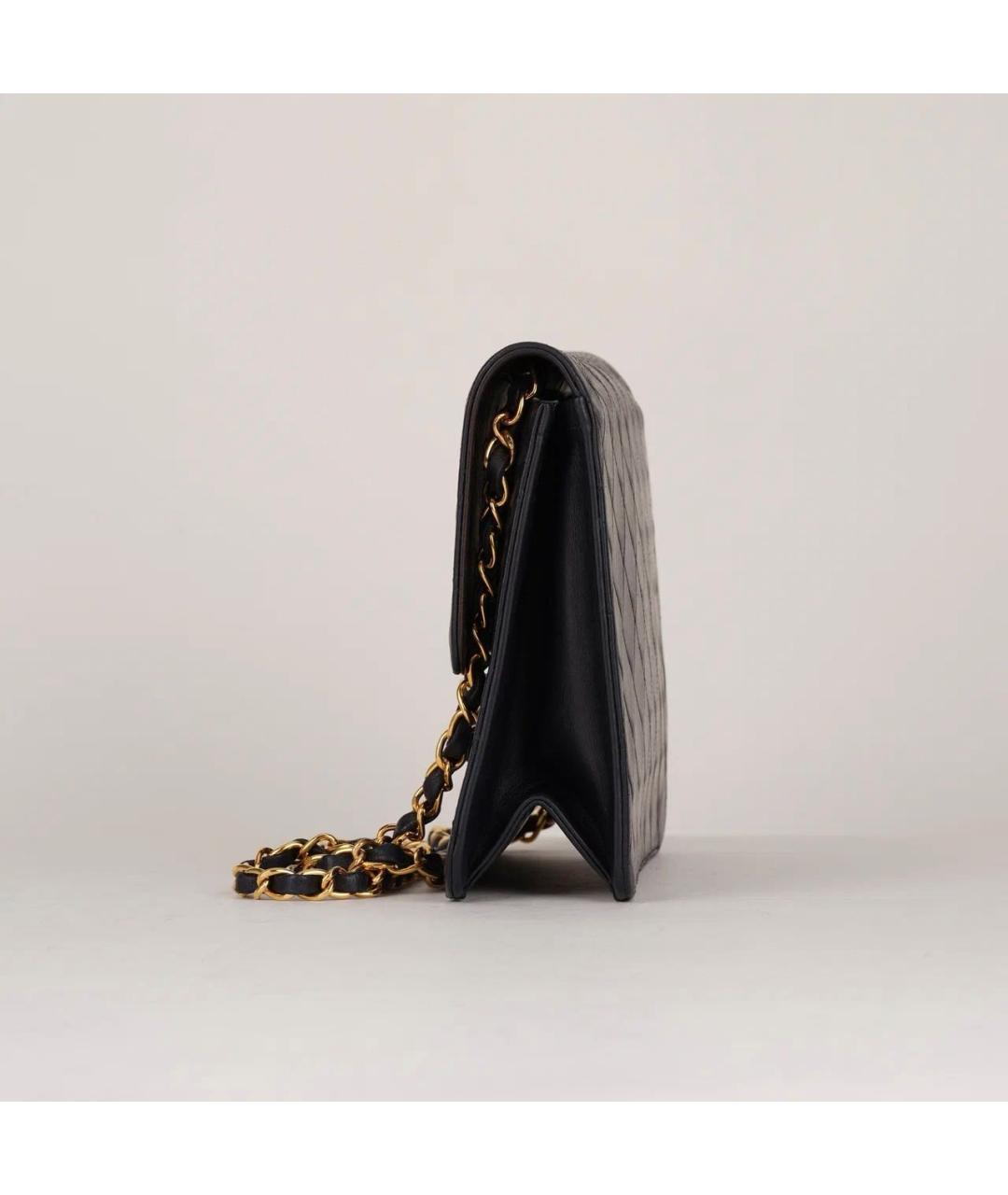 CHANEL Темно-синяя кожаная сумка через плечо, фото 4