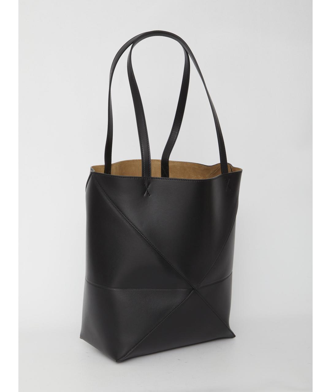 LOEWE Черная кожаная сумка тоут, фото 2