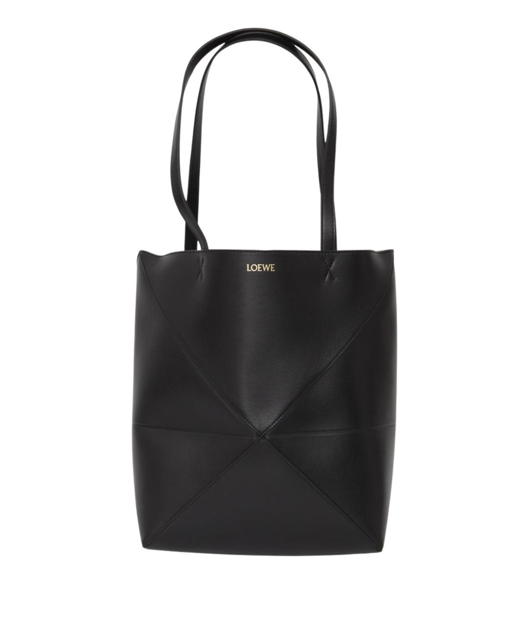 LOEWE Черная кожаная сумка тоут, фото 1