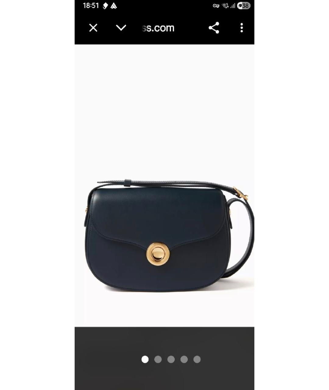 LORO PIANA Темно-синяя кожаная сумка через плечо, фото 7