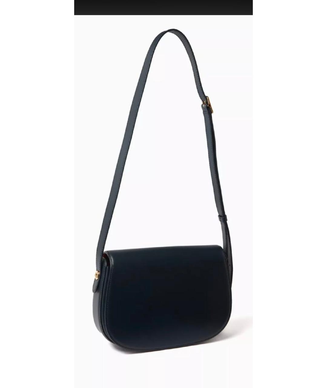 LORO PIANA Темно-синяя кожаная сумка через плечо, фото 2