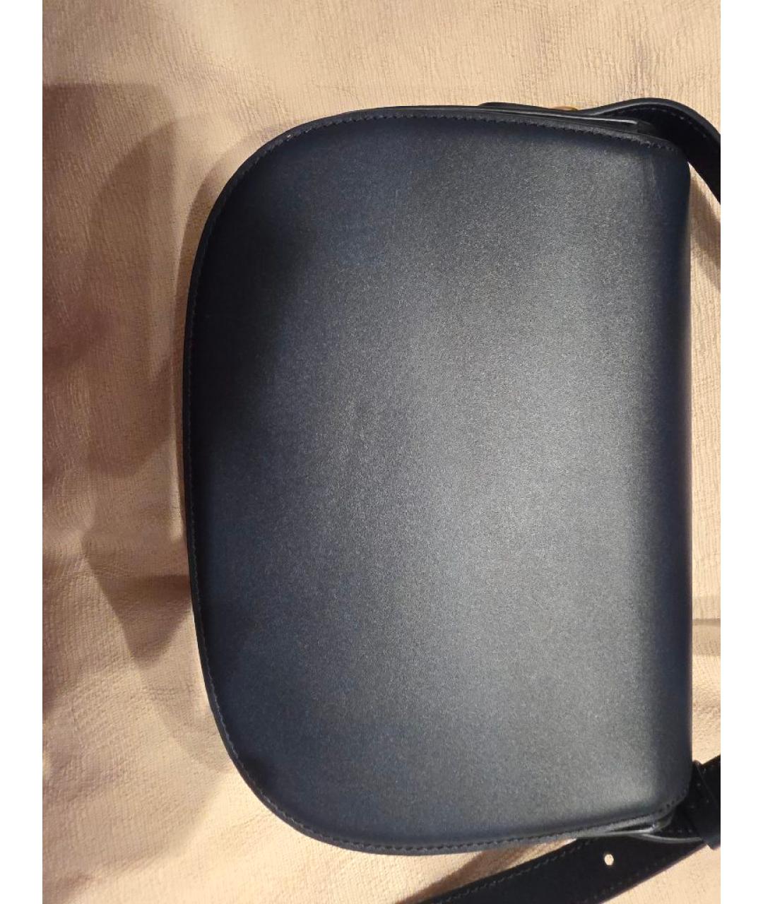 LORO PIANA Темно-синяя кожаная сумка через плечо, фото 6