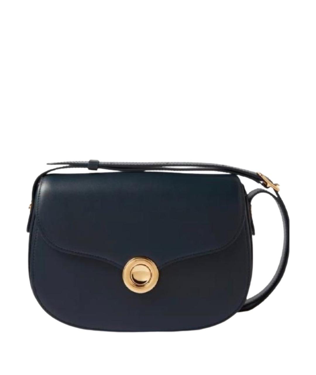 LORO PIANA Темно-синяя кожаная сумка через плечо, фото 1