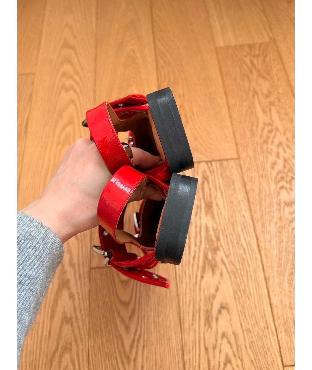 GANNI Красные кожаные балетки, фото 4