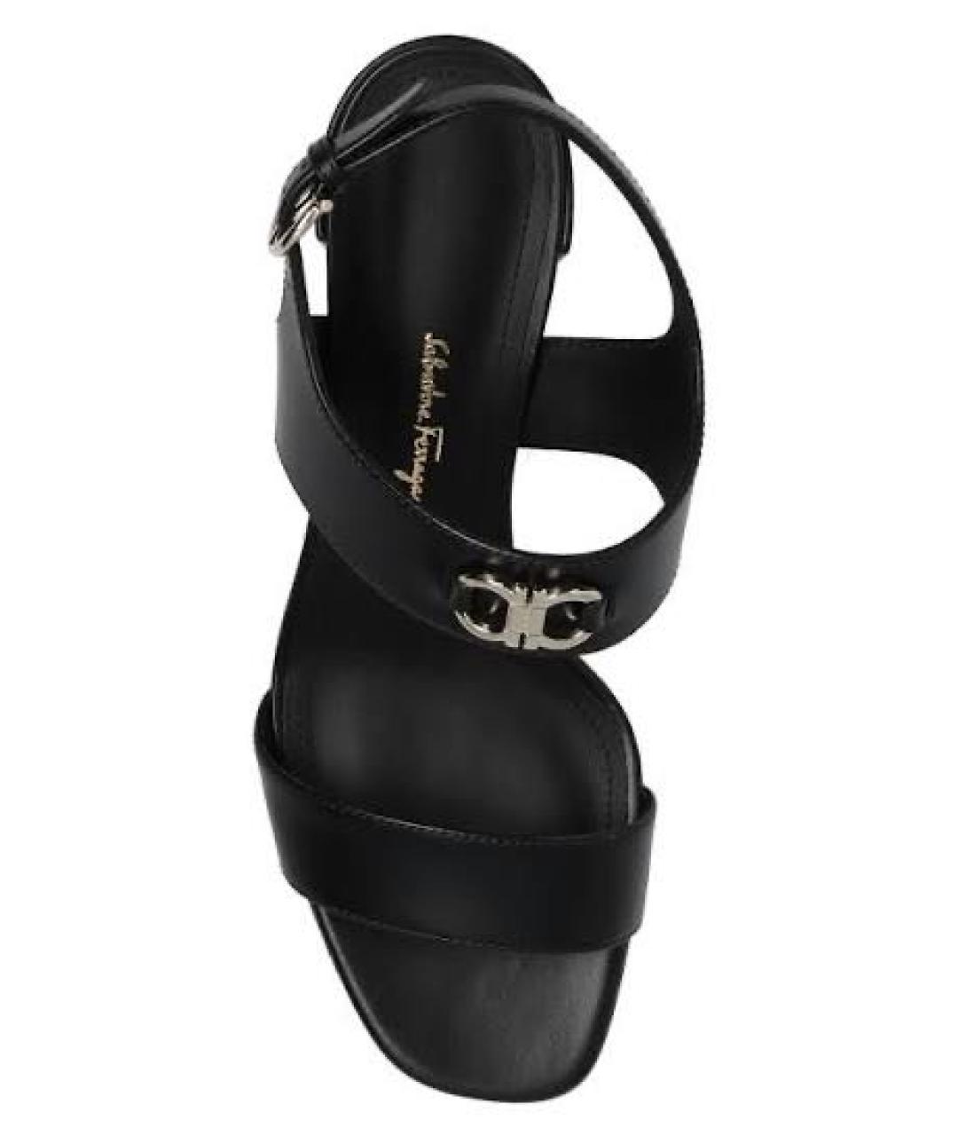 FERRAGAMO Черные кожаные босоножки, фото 2