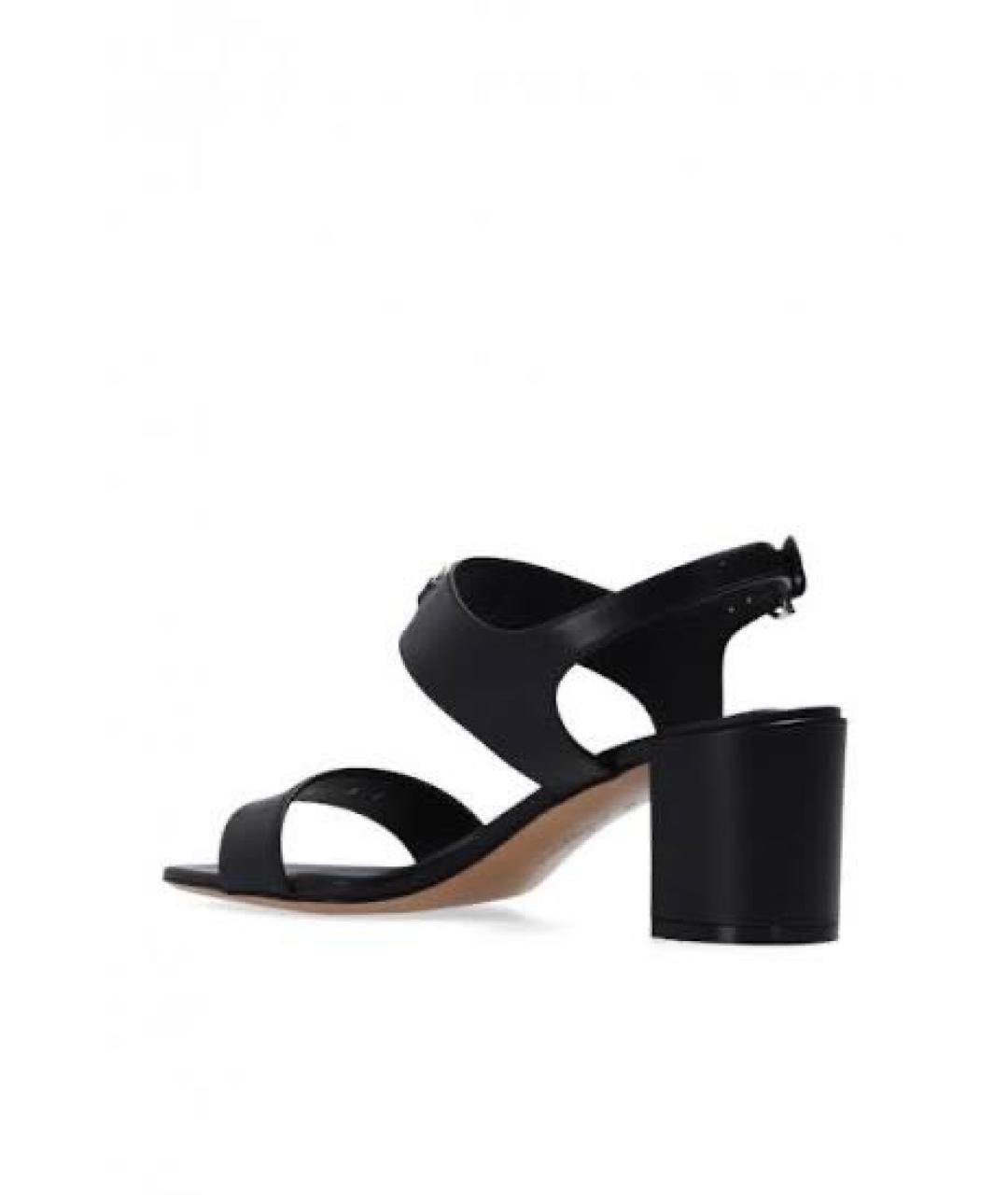 FERRAGAMO Черные кожаные босоножки, фото 3