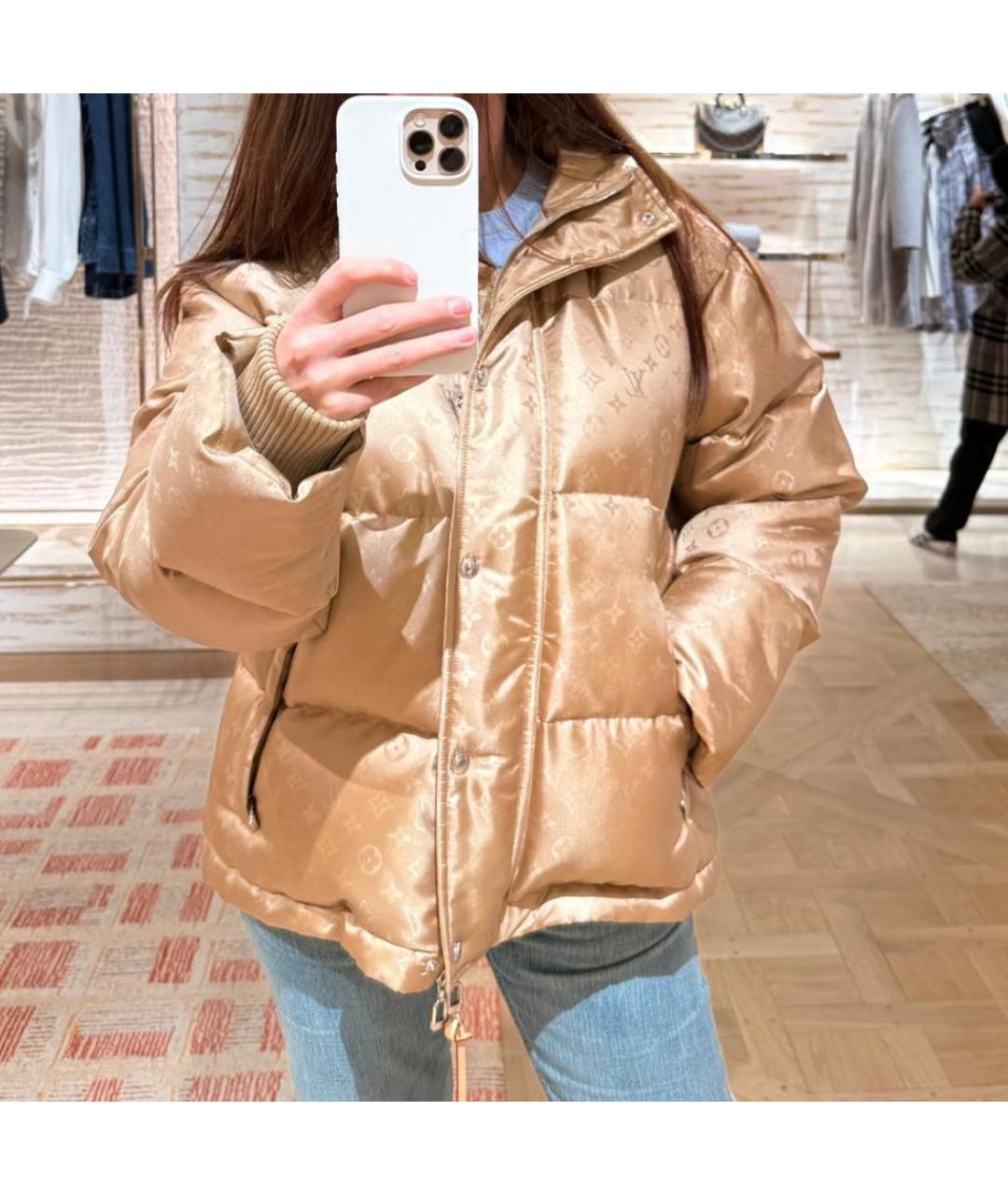 LOUIS VUITTON Золотой полиэстеровый пуховик, фото 5