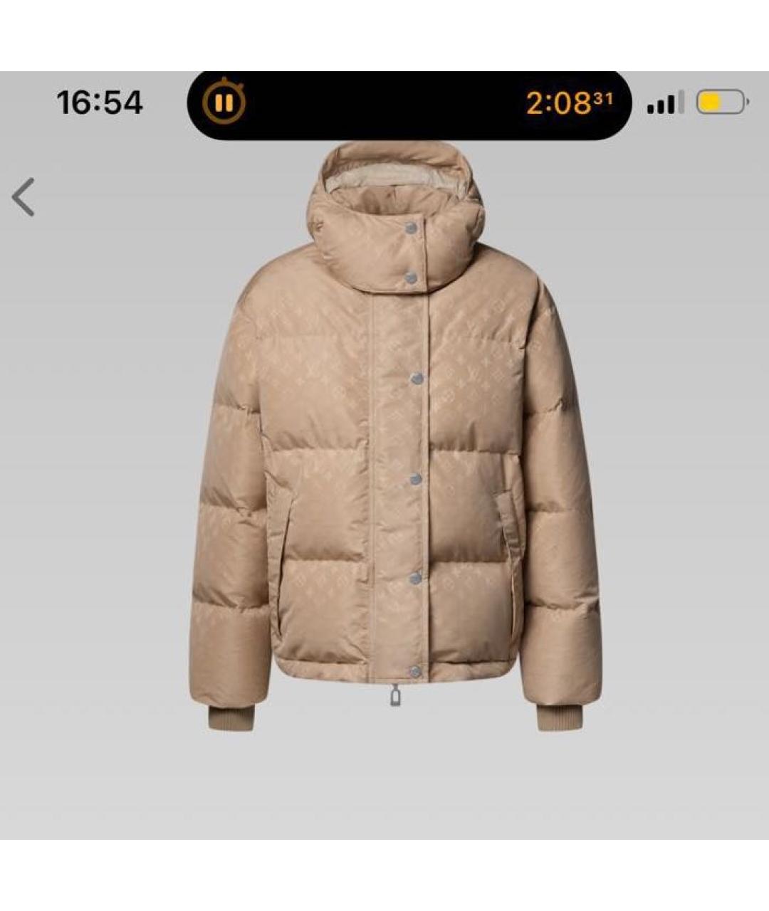 LOUIS VUITTON Золотой полиэстеровый пуховик, фото 9