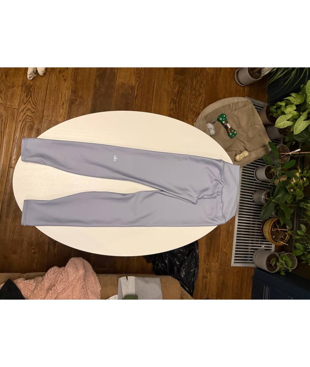 ALO YOGA Голубые полиэстеровые леггинсы и велосипедки, фото 3