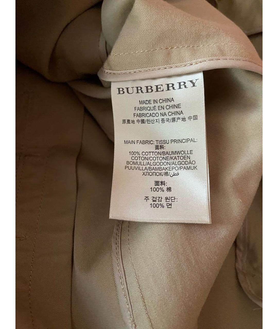 BURBERRY Хаки хлопковое платье, фото 5