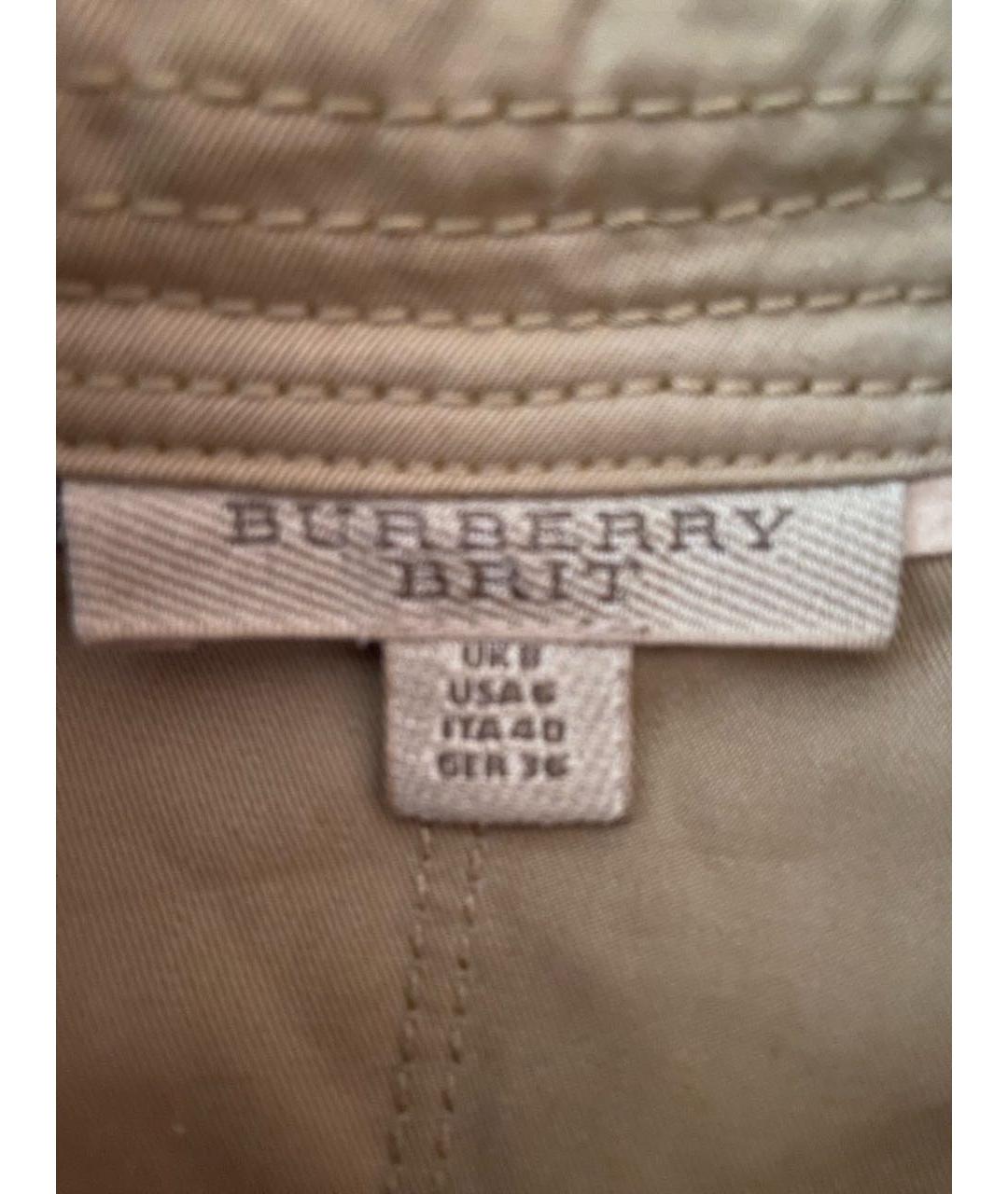 BURBERRY Хаки хлопковое платье, фото 4