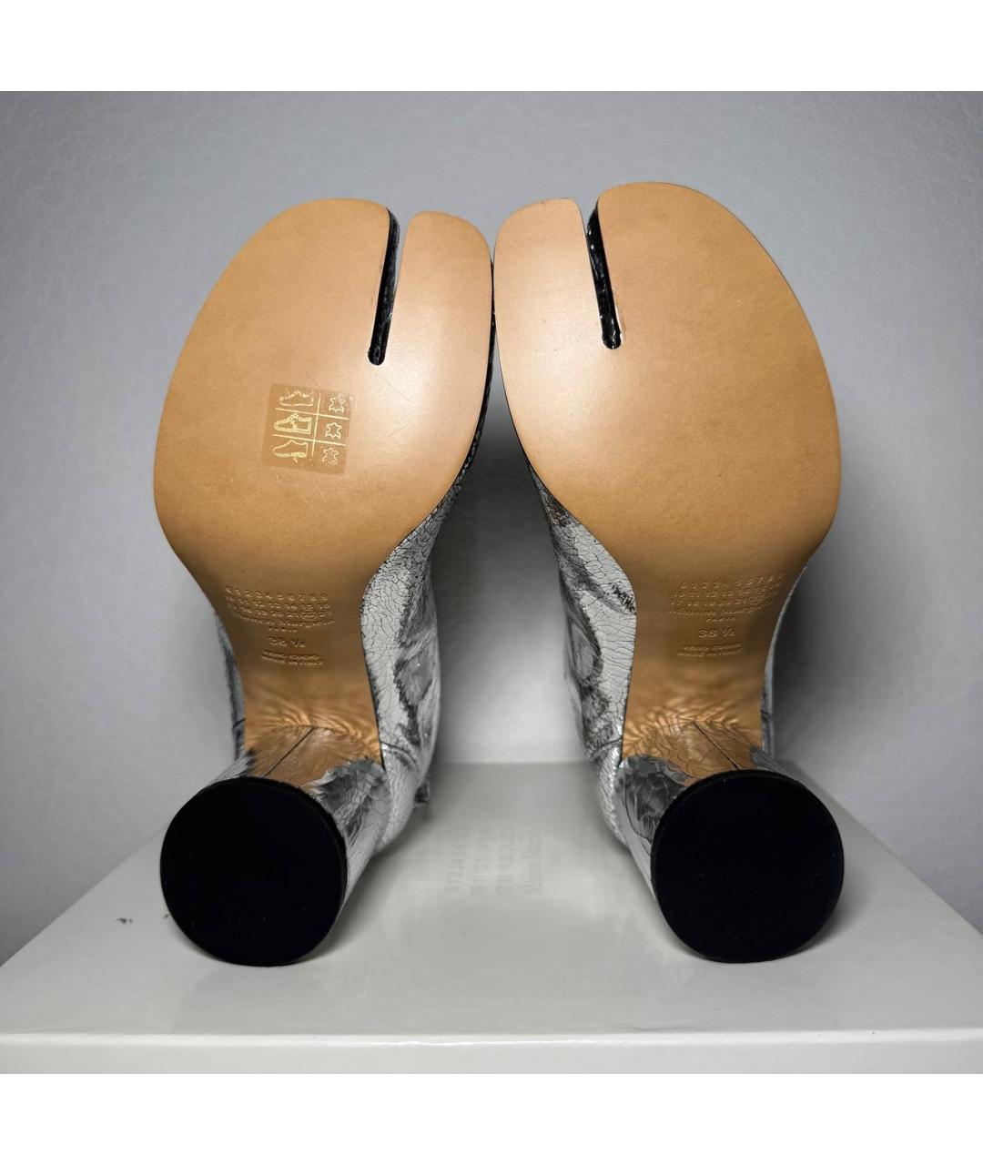 MAISON MARGIELA Серебряные кожаные ботильоны, фото 7