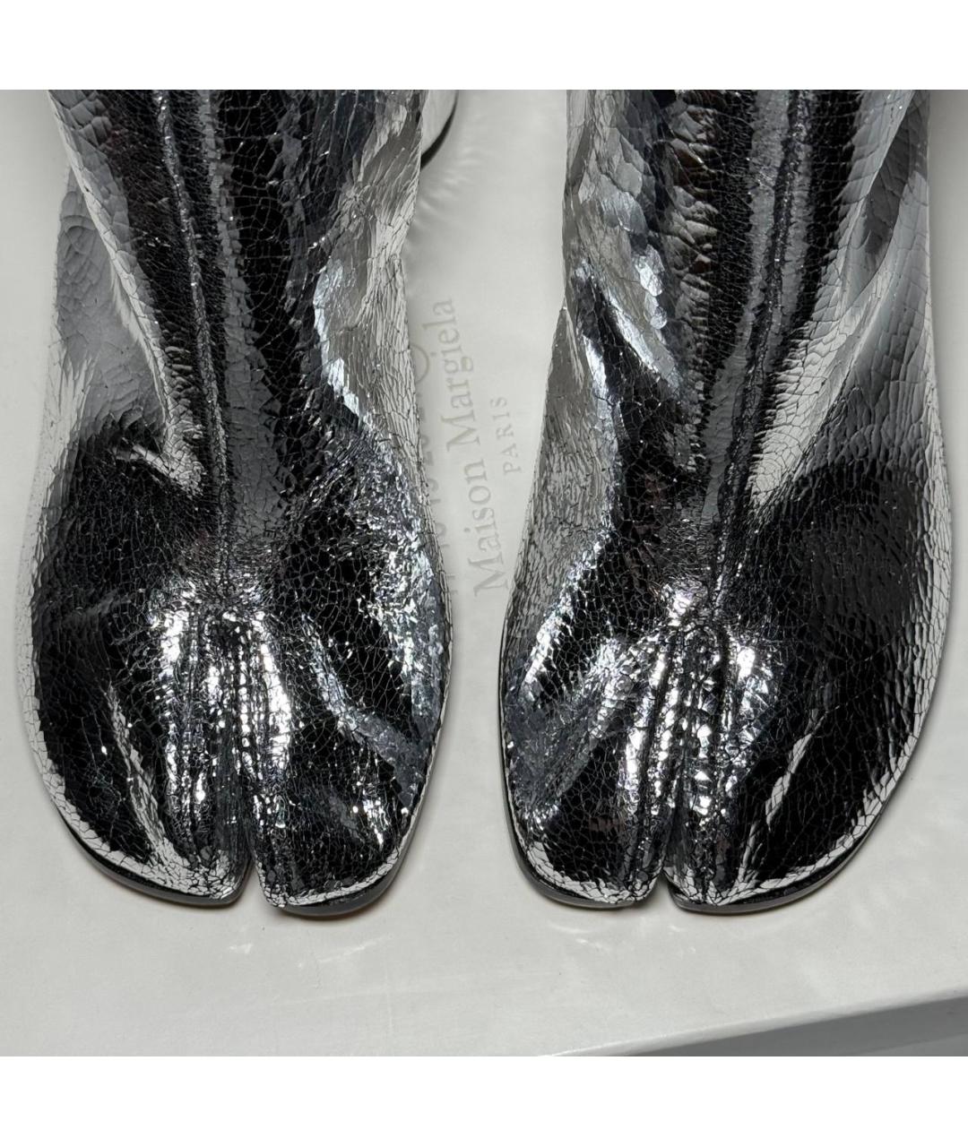 MAISON MARGIELA Серебряные кожаные ботильоны, фото 2