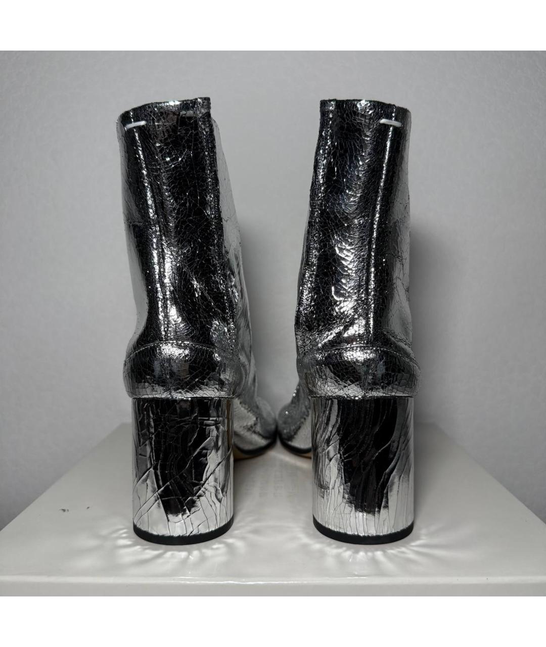 MAISON MARGIELA Серебряные кожаные ботильоны, фото 4
