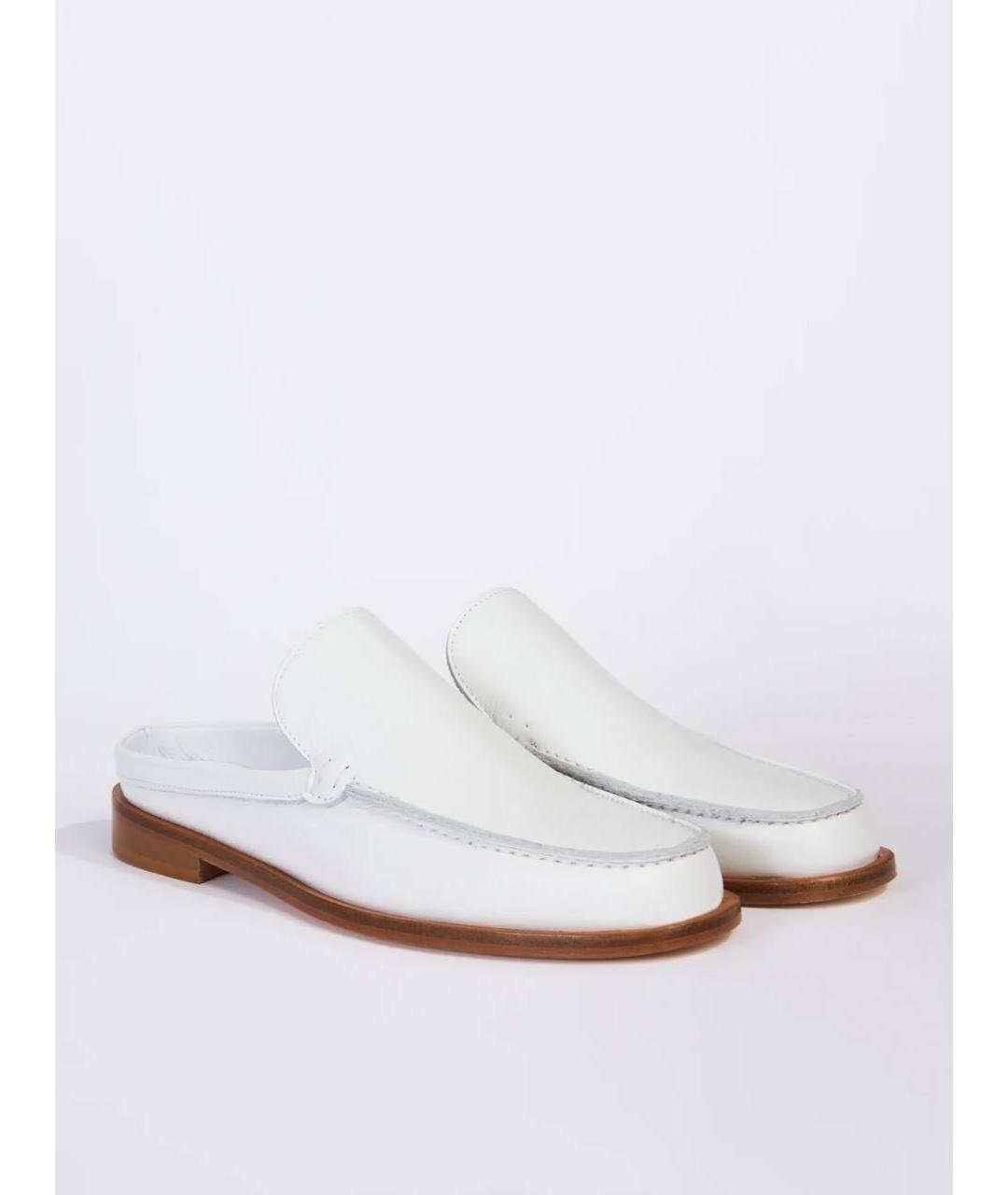 LIVIANA CONTI Белые кожаные сабо, фото 2