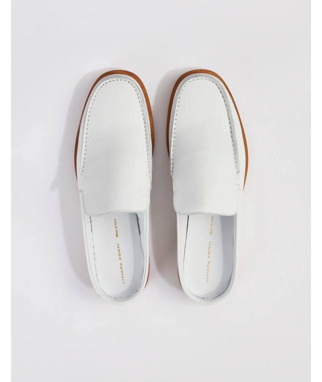 LIVIANA CONTI Белые кожаные сабо, фото 4