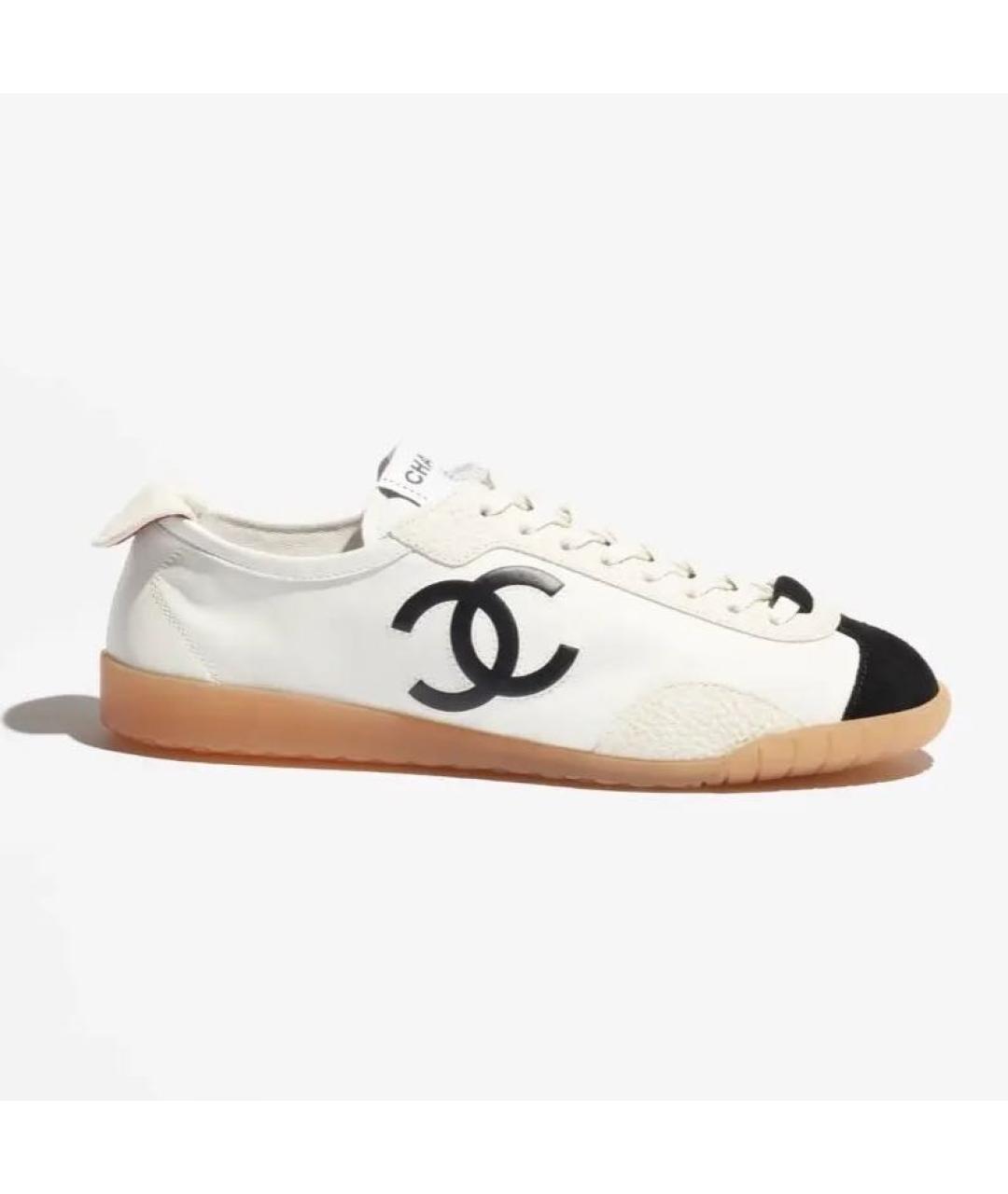 CHANEL Белые кожаные кеды, фото 7