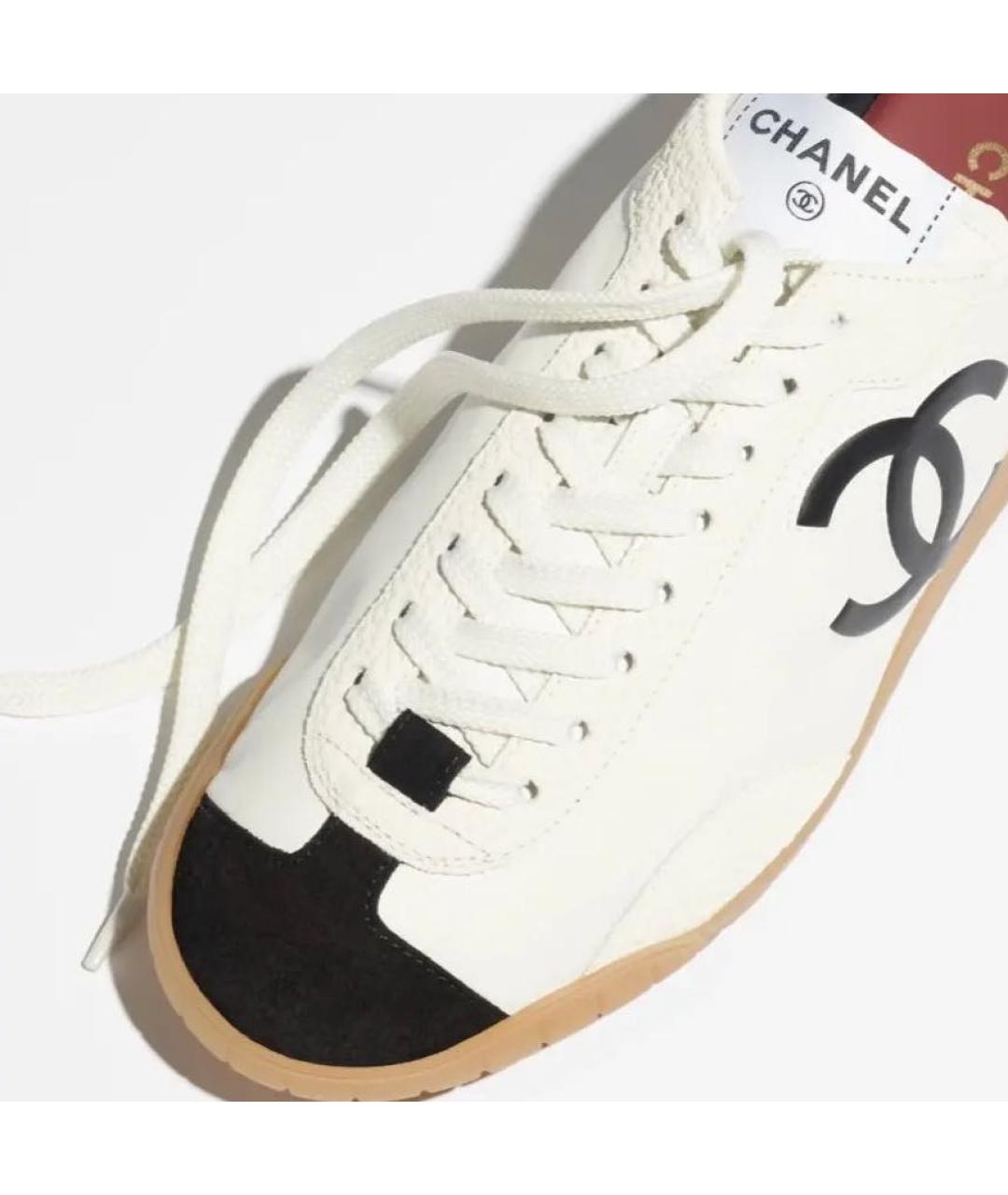 CHANEL Белые кожаные кеды, фото 6