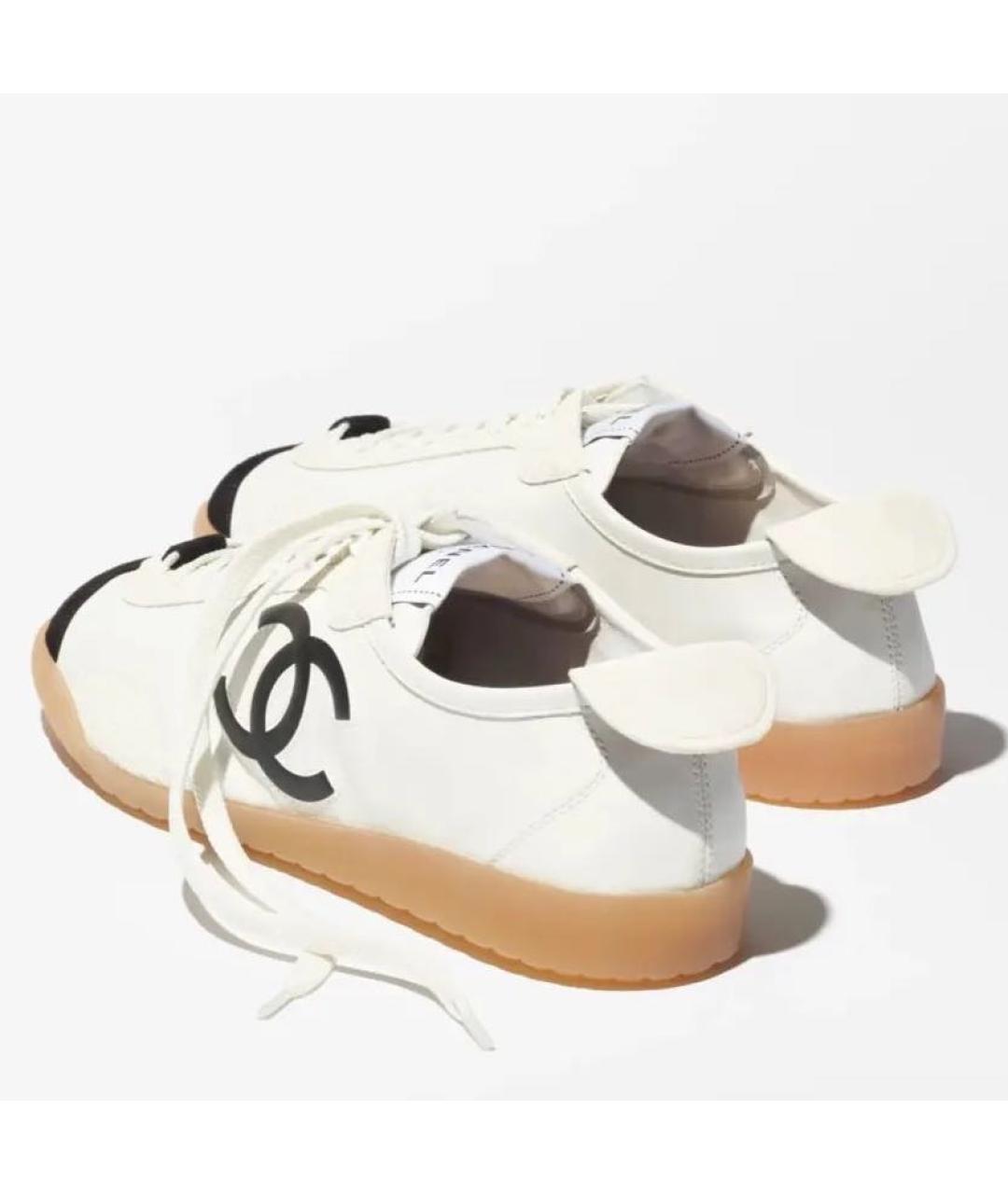 CHANEL Белые кожаные кеды, фото 5