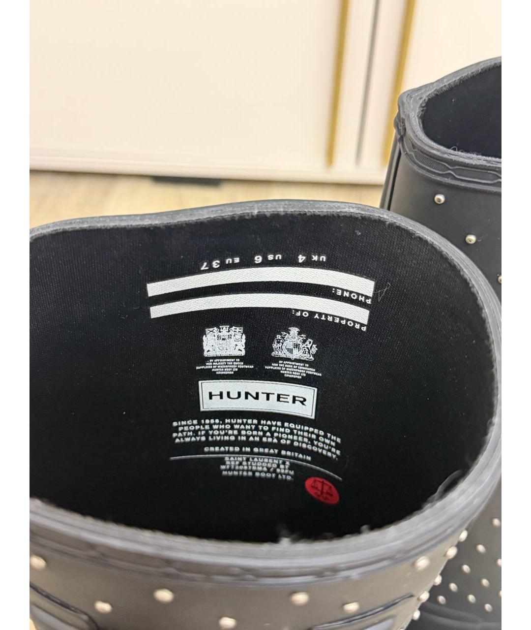 SAINT LAURENT Черные резиновые сапоги, фото 6